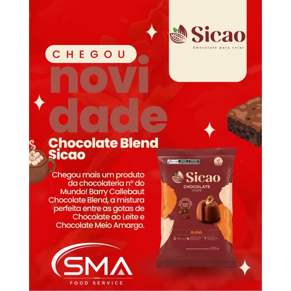chocolate ao leite meio amargo blend sicao